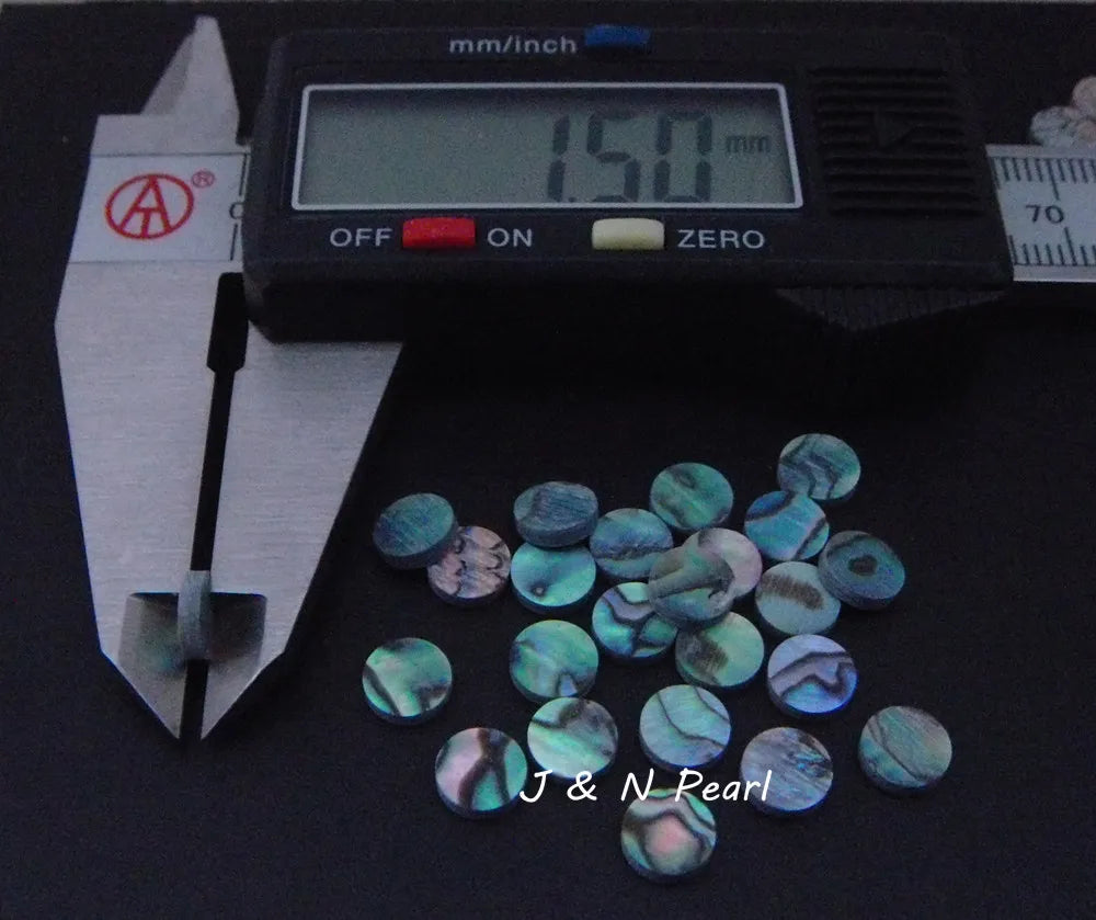 0.06"/1.5mm Thick Genuine Solid Paua Abalone Dots 1.5mm,20+2pcs Free