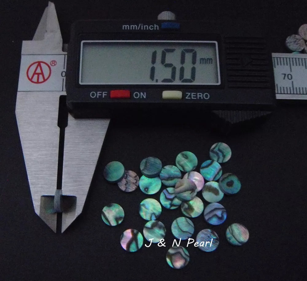 0.06"/1.5mm Thick Genuine Solid Paua Abalone Dots 1.5mm,20+2pcs Free