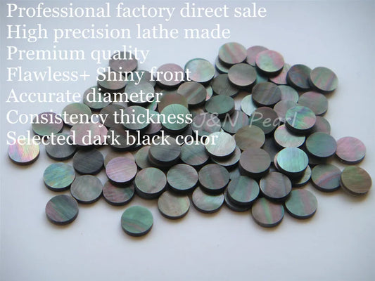 100pcs+5pcs Free 9.52mm/3/8" Black Mother of Pearl Dots Inlay Materials