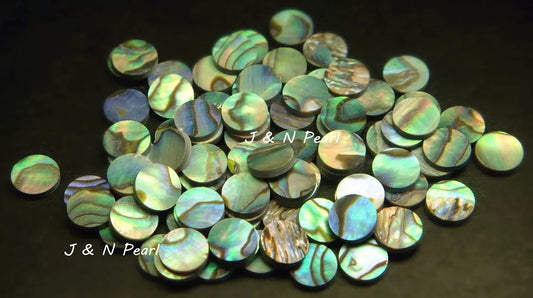 100+5pcs Free Paua Abalone Inlay Dots 6.35mm/1/4" ,Colorful/Shiny Front, A Grade