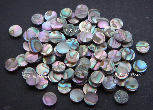 100+5pcs Free 6mm Green Abalone Dots,Colorful and/or Shiny Front, A Grade